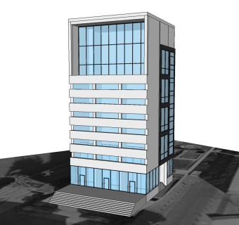 大卫·奇普菲尔德设计的办公楼草图大师模型下载、办公楼su模型下载