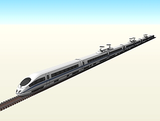 现代高铁<em>列车</em>草图大师模型，高铁sketchup模型