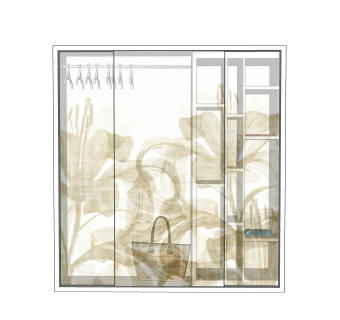 现代简约衣柜草图大师模型，衣柜SKP模型下载