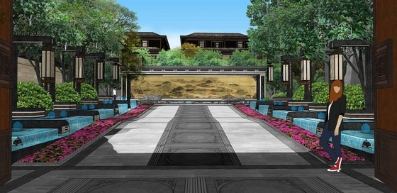 新中式皇室气派别墅区景观规划设计方案