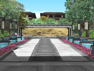 新中式皇室气派别墅区景观规划设计方案