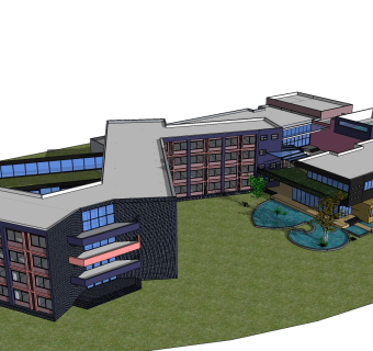 旅馆酒店草图大师模型下载、su酒店模型下载