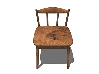 新中式实木椅sketchup模型，实木椅草图大师模型下载