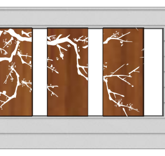 现代景观墙sketchup模型下载，景观墙草图大师模型