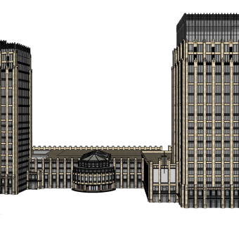现代酒店草图大师模型下载、现代酒店su模型下载
