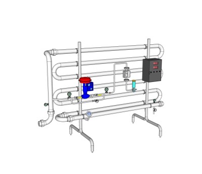 现代阀门管道草图大师模型，管道sketchup模型下载