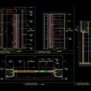 木制消防门防火门大样图施工图CAD图纸