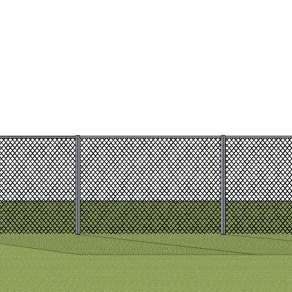 现代绿茵场铁网su模型下载、绿茵场铁网草图大师模型下载
