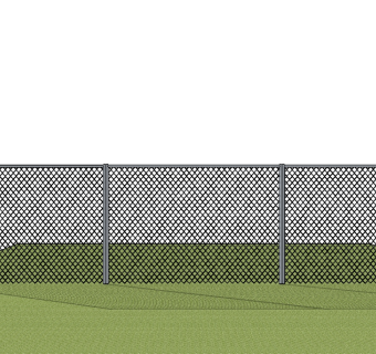 现代绿茵场铁网su模型下载、绿茵场铁网草图大师模型下载