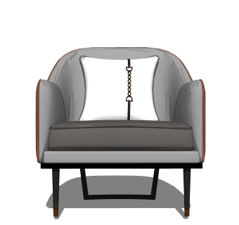 创意轻奢单人沙发椅草图大师模型，沙发SU模型下载