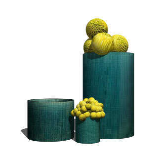 玻璃花瓶摆件草图大师模型,现代装饰品su模型下载