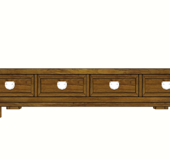 新中式电视柜草图大师模型，电视柜sketchup模型下载