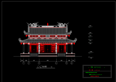 古建寺庙CAD施工图，寺庙CAD建筑图纸下载