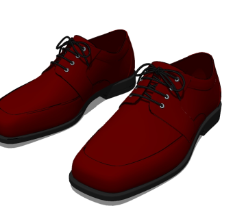 现代男士皮鞋草图大师模型，鞋子SU模型下载