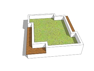 现代异形树池 skp文件下载，树池坐椅草图大师模型