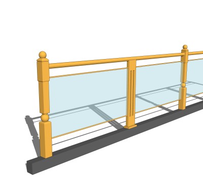 现代栏杆SU模型，栏杆SKB文件下载