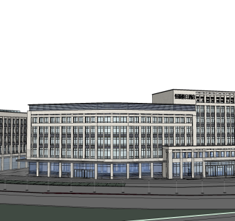 现代假日酒店草图大师模型下载、假日酒店su模型下载