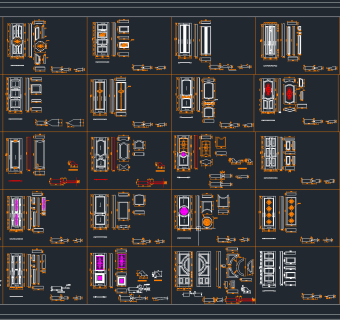 木门拆单CAD大样图,节点大样图纸下载