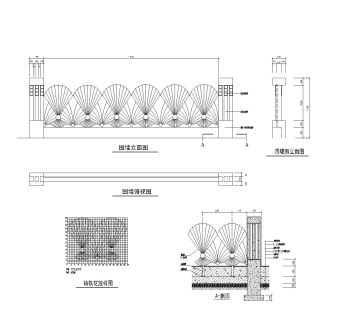 围墙CAD工程图纸免费下载