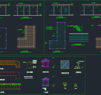 屋顶花园设计CAD施工图，花园CAD建筑图纸下载