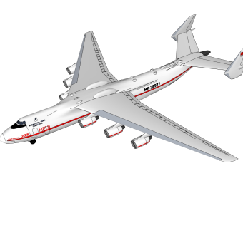 现代苏联AN-225梦幻运输机草图大师模型，运输机SU模型下载