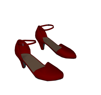 现代一字带高跟鞋草图大师模型,服装店衣架su模型下载