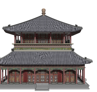 古建阁楼草图大师模型下载、古建阁楼su模型下载