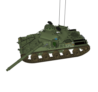 现代AMX-30坦克草图大师模型，坦克sketchup模型下载。