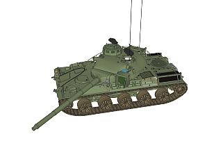 现代AMX-30坦克草图大师模型，坦克sketchup模型下载。