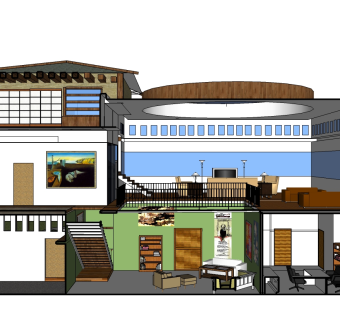 柯布西耶作品现代住宅草图大师模型下载