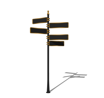 现代指示牌草图大师模型，指示牌su模型下载