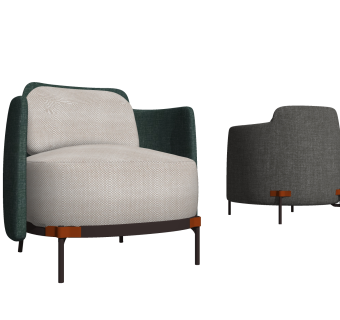 现代布艺单人沙发su模型，单人沙发sketchup模型下载