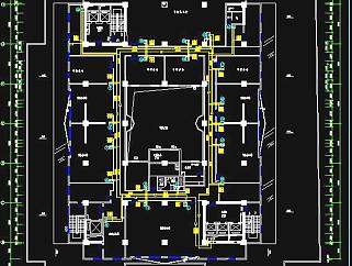 机房系统CAD平面图，机房布置建筑施工图设计下载