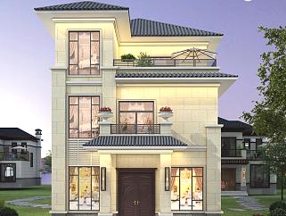 新中式房子小型别墅设计图纸，农村自建房设计图下载