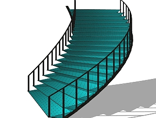 现代<em>旋转楼梯</em>免费su模型，楼梯草图大师模型下载