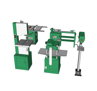 现代木工机床草图大师模型，木工机床sketchup模型下载