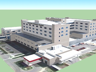 <em>现代医院</em>草图大师模型，医院sketchup模型下载