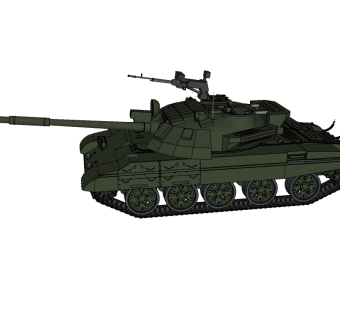 苏联T-62主战坦克skb文件，坦克sketchup模型下载