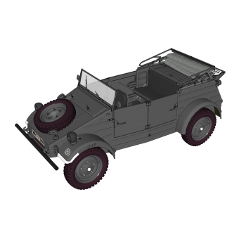 德国VW82桶车su模型，桶车草图大师模型下载