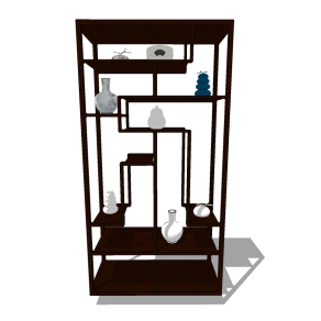 中式博古架家具模型草图模型，家具草图模型sketchup下载
