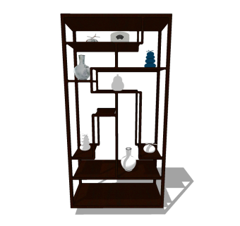 中式博古架家具模型草图模型，家具草图模型sketchup下载
