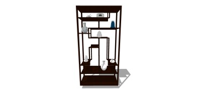 中式博古架家具模型草图模型，家具草图模型sketchup下载