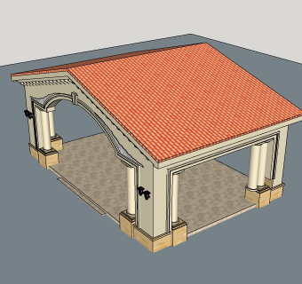 凉亭SU模型免费下载，凉亭草图大师模型