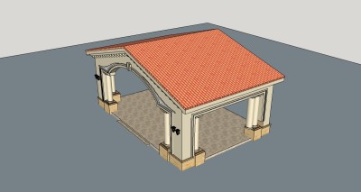 凉亭SU模型免费下载，凉亭草图大师模型