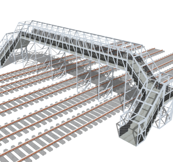 现代人行天桥草图大师模型，人行天桥sketchup模型免费下载