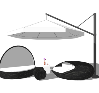 现代户外休闲沙发su模型，户外休闲沙发sketchup模型下载