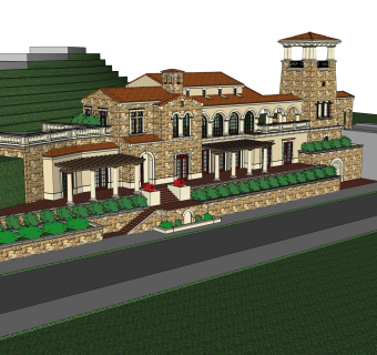 欧式别墅su模型，别墅sketchup模型下载
