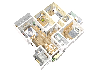 日式风格住宅透视草图大师模型，住宅透视sketchup模型下载