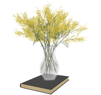 玻璃花瓶摆件草图大师模型,现代装饰品su模型下载