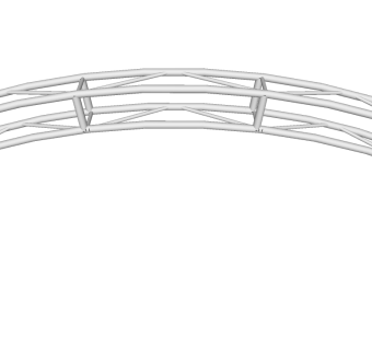 道路摆设半弧形钢铁架草图大师模型，钢铁架SU模型下载